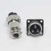 Разъем mini XLR GX16-3 16 мм на 3 контакта с квадратным фланцем фото 2