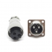 Разъем mini XLR GX16-3 16 мм на 3 контакта с квадратным фланцем фото 1