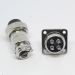 Разъем mini XLR GX16-4 16 мм на 4 контакта с квадратным фланцем фото 2