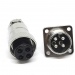 Разъем mini XLR GX16-4 16 мм на 4 контакта с квадратным фланцем фото 1