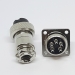 Разъем mini XLR GX16-5 16 мм на 5 контактов с квадратным фланцем фото 2