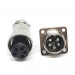 Разъем mini XLR GX16-5 16 мм на 5 контактов с квадратным фланцем фото 1