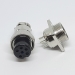 Разъем mini XLR GX16-6 16 мм на 6 контактов с квадратным фланцем фото 3