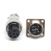 Разъем mini XLR GX16-6 16 мм на 6 контактов с квадратным фланцем фото 1