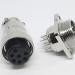 Разъем mini XLR GX16-7 16 мм на 7 контактов с квадратным фланцем фото 3