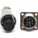 Разъем mini XLR GX16-7 16 мм на 7 контактов с квадратным фланцем фото 1