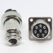 Разъем mini XLR GX16-8 16 мм на 8 контактов с квадратным фланцем фото 2