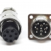 Разъем mini XLR GX16-8 16 мм на 8 контактов с квадратным фланцем фото 1