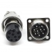 Разъем mini XLR GX16-9 16 мм на 9 контактов с квадратным фланцем фото 1