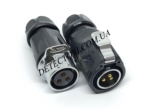 Разъем LP-20-3P герметичный межкабельный на 3 контакта IP-67 фото 1