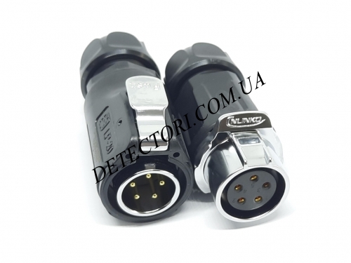 Разъем LP-20-5P герметичный межкабельный на 5 контактов IP-67 фото 1