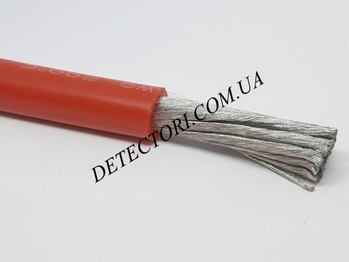 Провод силиконовый 21мм2(4AWG) красный 1м фото 1