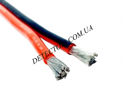 Провод силиконовый 2х0.3мм2(22AWG) двойной красный/черный 1м фото 1