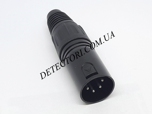 Штекер Canon XLR 4P черный под кабель на 4 контакта фото 1