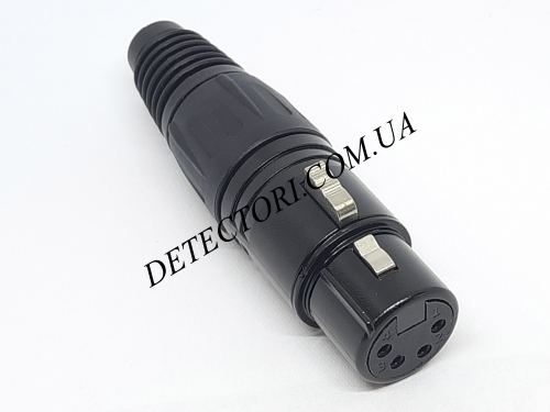 Гнездо Canon XLR 4P черное под кабель на 4 контакта фото 1