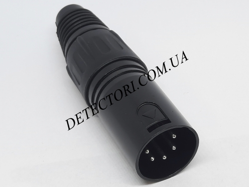 Штекер Canon XLR 5P черный под кабель на 5 контактов фото 1