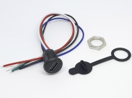 USB гнездо Type-C 5P черное с проводом