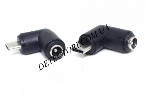Переходник угловой DC гнездо 5.5х2.1 на штекер USB type-C фото 1